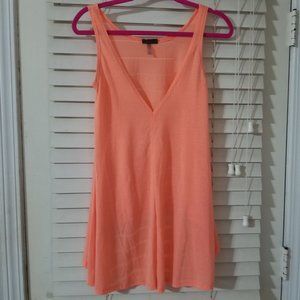 AnM Medium coral V-neck Split front deep the tank top